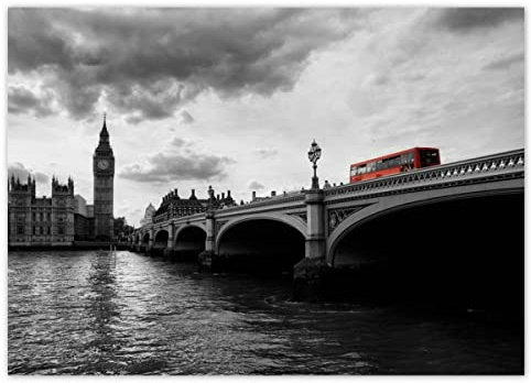 Wandsticker Deko Foto Sticker Big Ben Bridge England No.H858 70x50cm