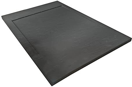 ONDÉE - Plato de Ducha NATURO - Extra Plano, Textura Lisa - 80x80x3 cm, Cortable, Antideslizante Clase 2, Resina, Incluye Desagüe, Textura Madera
