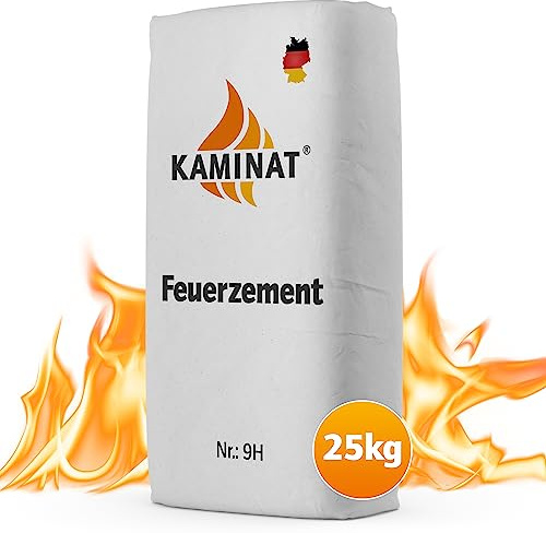 Kaminat Feuerfester Mörtel 1250°C für Kamin, Ofen & Schamott 25kg | Repariert Risse und Fugen dauerhaft – einfach mit Wasser anmischen und präzise verarbeiten.