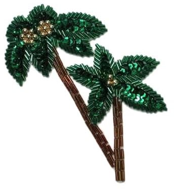 Expo International Palm Trees Beaded Sequin Patches/Appliques, Multi Colors