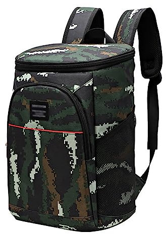 Mochila de Refrigeración Aislada de 30 Latas a Prueba de Fugas, Impermeable, de Gran Capacidad, Mochila Ligera Aislada para Hombres Y Mujeres para Almuerzo, Picnic, Senderismo, Camping,(camuflaje)