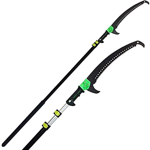 Telescopic Pole Saw, Long Reach Pruning Saws, Adjustable Garden Pole Saw, Blade Tear-Resistant Rope for Pruning Branches and Leaves