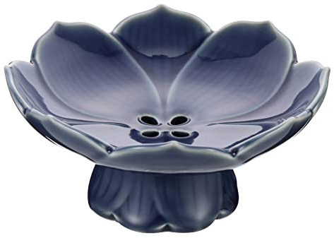 Tårtställ Serveringsfat Keramik Dekorativ Fotskål Rund Fruktskål Fotskål Fruktserveringsfat Snackfat Fat Köksbord Mittpunkt Porslinsskålar Snacks Smycketallrik/109 (Color : Sky-blue)
