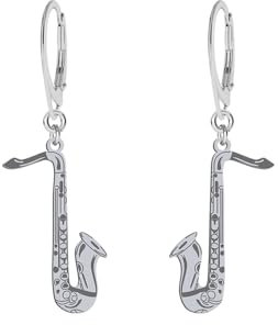 Saxophon Ohrringe Silber