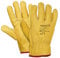 SupremeTTF 5 Pairs Yellow Leather Gloves HGV Drivers Hand Safety Fleece Lined Lorry Driving Work Glove (XXL (11))