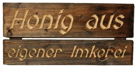 Altholz Schild Honig aus eigener Imkerei