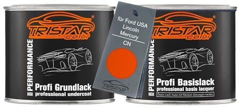 TRISTARcolor Vernice per auto Kit barattolo pronto all’uso per Ford USA/Lincoln/Mercury CN Code Orange Vernice di fondo vernice di base 1,0L