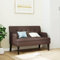 Festnight Sitzbank mit Rückenlehne Sofabank mit Armlehne 2 Sitzer Sofa Polsterbank Loungesofa Küchensofa Kunstleder Flurbank Esszimmerbank Essbank Ledersofa Küchenbank Bank Küche Braun