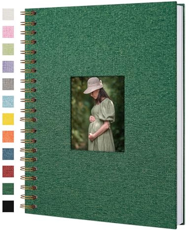 Yopih Fotobuch Scrapbook mit Leineneinband, 20 x 28 Cm Hardcover mit weißem Kraftpapier-Seiten, für Reisen Hochzeit Gästebuch Weihnachten Baby Shower (40 Blätter/80 Seiten)