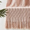 KASYLAN 100% Acrylic Knitted Throw Blanket Textured Solid Soft Decorative Throw for Sofa, Couch, Bed,127x152cm,Pink
