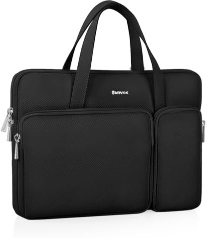 Arvok 13 13,3 14 Zoll Leder Laptoptasche Schutzhülle Wasserdicht Laptophülle für MacBook Air 13/MacBook Pro 14/HP Chromebook 13 Zoll, Notebook Hülle für HP/Dell/Lenovo/Asus/Acer/Samsung, Schwarz