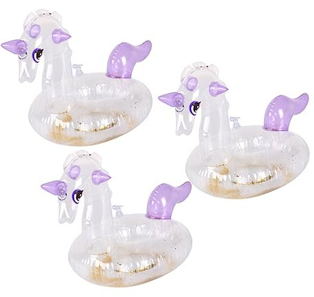 CIYODO 3pièces Porte-gobelets Gonflables Forme De Licorne pour Boissons Accessoires De Piscine Et Fête