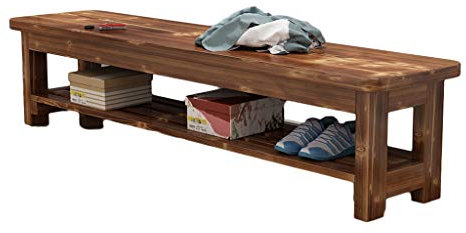 Langer Hocker aus massivem Holz, doppelschichtig, zum Wechseln von Schuhen, für Restaurant, Eingang, Umkleideraum, Fitnessstudio, Einkaufszentrum, Ruhe, Lange Bank