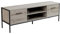 Home Source TV Unit Media Stand Cabinet, 2 Cupboards and Shelf Storage, Grey Finish