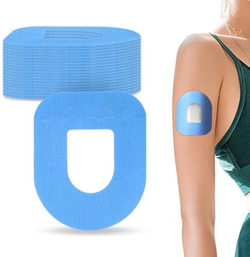 20 Packs Omnipod 5 Patches Waterproof - Omnipod 5 Cover, Glucose Monitor Patch, Omnipod 5 Overpatches YOUSHARES (Blue)