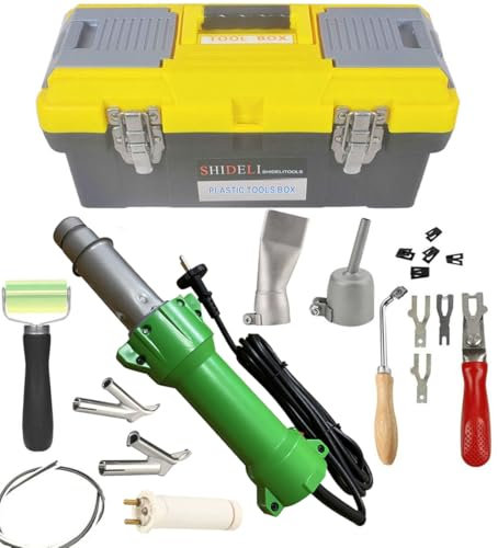 Beyondlife 1600W LED Illuminazione strumento di Saldatura Plastica Pistola Riscaldante A Caldo Set Saldatrice Pvc Ad Aria Calda, Con Kit di Saldatura Del Pavimento Farfalla E Pratica Scatola di