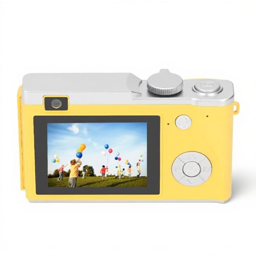 Digital Camera, 48MP 1080P Vlogging Camera,16X Compact Camera Portable Digital Cameras with 2.4inch HD Display, Point and Shoot Camera for Teens,Kids,Beginners (Yellow)