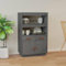 puraday Highboard Wohnzimmer Sideboard Grau 67x40x108,5 cm Massivholz Kiefer Aktenschrank Haushaltsschrank Klassisches Mehrzweckschrank Vorratsschrank mit 2 Offenen Fächern