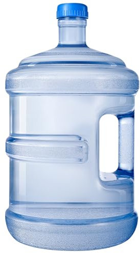 5 L Récipient à eau Récipient d'eau épais plastique 5L Bouteille d'eau avec bouchons à vis et poignée intégrée Dispensateur réutilisable Joug à eau portable pour le camping de petites flacons