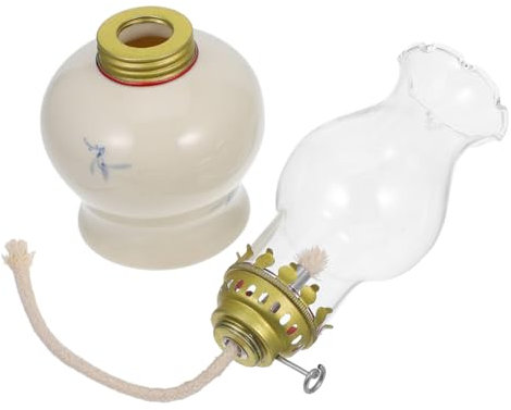 PRETYZOOM Keramik Kerzenöl Lampe 1 Stück mit Glas, Vintage für Notlicht