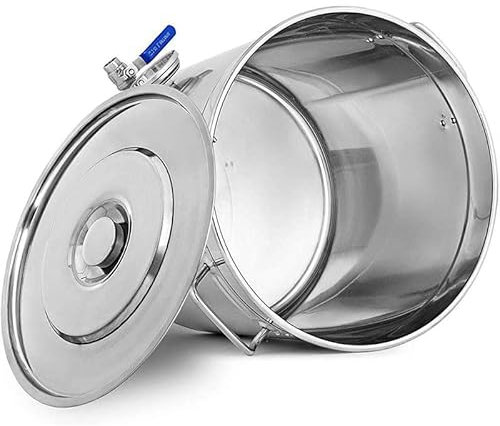 KUANGGE Pentola per brodo in Acciaio Inossidabile Resistente 19L-95L Bollitore per fermentazione in Acciaio Inossidabile con Coperchio e termometro per la Produzione di Birra Pentole per sciroppo d'