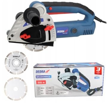 DEDRA Mauernutfräse 1500W, Trennscheibe Ø 125 mm 125mm, 3m Kabel, 8500 U/Min, Hohe Leistung, Nuttiefen von 8 mm bis 30 mm Verstärktes Kunststoffgehäuse