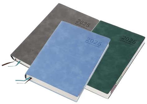 HOMSFOU 3 Stück 2025 Monatsplaner notizbuch bürobedarf Terminkalender studienplaner schülerplaner Tagesplaner undatiert Kalenderplaner Tageszeitung für Frauen Planer für Männer Papier