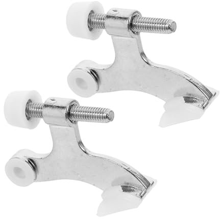 PRETYZOOM Scharnierstoßstange Stopfen schwarz Spitze montiert schrauben unten mit turbeschlag Türanschlagscharnier Stopper für Türscharniere Türscharnierstiftaufsätze Zinklegierung Silver