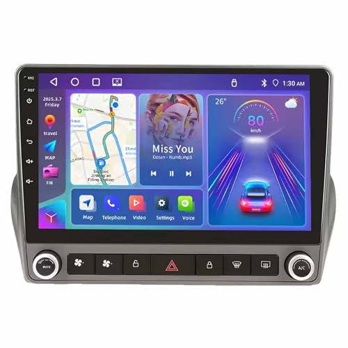 BOJONTN 9 Zoll Android 14 Touchscreen Bildschirm Autoradio 2 Din für Chevrolet Camaro 2008-2015 mit Kabellosem Carplay Bluetooth GPS Navi Lenkradsteuerung Rückfahrkamera(F1 (2+32G))