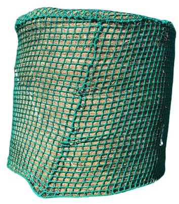 Heunetz für Pferde, Heunetz Rundballen 150 cm x 150 cm - Maschenweite 4,5cm | Hohe Belastbarkeit Rundballennetz, Heuballennetz Engmaschig für Landwirtschaftliche Pferdebetriebe Viehzucht (Grün)