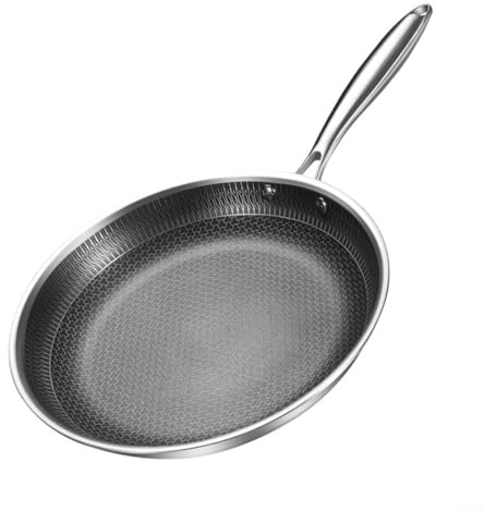 Hammered Titanium Cookware Pan Set Scratch Resistant with Uniform Heat Across Compatible with All Stove Types Gas Electric Ceramic Induction Includes 22cm 26cm 30cm Sizes(22CM)