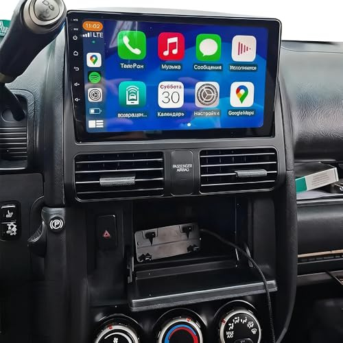 2+64G Android 14 Autoradio für Honda CRV 2001-2006 GPS Navi mit Wireless Carplay Android Auto, 9 Zoll DAB Radio for Honda CRV Doppel Din Radio Bluetooth WiFi FM SWC AHD Rückfahrkamera RDS