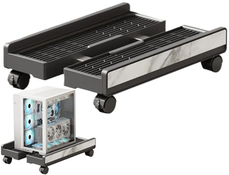 Moxeupon Support PC pour Tapis,Plateau Réglable avec Roues Freinées | Support au Sol Portable pour Ordinateur,pour Bureau Maison Écran Imprimante Console Jeu Stockage Sol