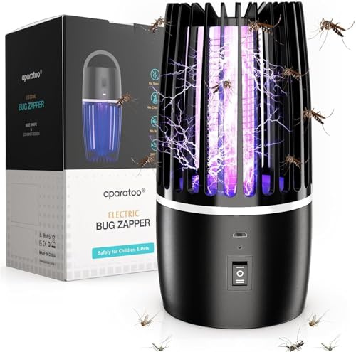 Insektenvernichter, Geräuscharmes Design mit Nachtlicht, Insektenvernichter Elektrisch mit 4000 mAh, Ausgestattet mit 365nm UV zur Umfassenden Vernichtung von Mücken für den Innen und Außenbereich