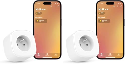 Meross Prise Connectée WiFi, Prise Intelligente avec Commande Vocale, Contrôle à Distance et Fonction de Temps, Fonctionne avec Alexa, Apple HomeKit et Google Home (Lot de 2)