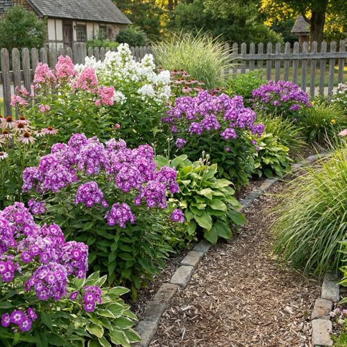 Bloomique - Lot de 6 - Phlox ‘Laura’ - Rustique - Vivace - Floraison rose-violet - Hauteur 10-20 cm - Pot 9 cm