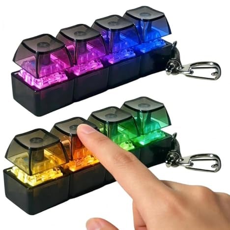 2 Stück Tastatur Fidget, Fidget Toys Tastatur Mit LED Licht, 4-Tasten Fidgets Spielzeug Mit Befriedigendem Klickgefühl Zum Stressabbau, Anti Stress Spielzeug Für Erwachsene In Büro,Schule,Reisen