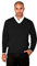 CKL Men's Workwear Corporate Wear V-Neck Knitted Wool-Mix Jumper Pullover Raglan Sleeves (XL, Black)