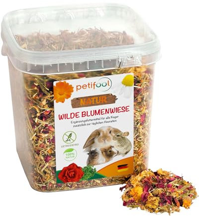 petifool Wilde Blumenwiese - Complément Alimentaire - Aliment Naturel et sain pour Lapins - 600 g