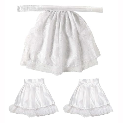W WIDMANN MILANO Party Fashion - Jabot mit Manschetten weiß | Weißes Spitzenjabot mit 2 Manschetten und Klettverschluss - Kostümaccessoire für Vampir, Pirat und Karneval