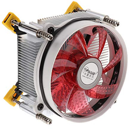 B Blesiya Aluminum 12V Quiet Cooled Fan Computer CPU Cooler Copper Heatsink 92 * 92 * 25mm Cooling Fan Radiator for LGA 1366 Red