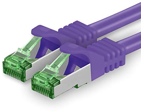 1aTTack.de Câble Réseau Cat7 Cat 7 10 GB/s - 1x 1m - RJ45 Ethernet LAN DSL Routeur Modem - Violet