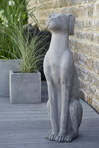 Klocke Dekorationsbedarf Gartendekoration – Gartenfigur: Großer Hund - Dekofigur für Außen - Eingangsbereich Dekohund Statue/Skulptur - Garten Dekoration/Deko Hundefigur (Höhe: 88cm, Grau)