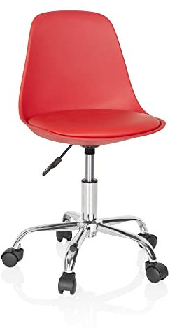 hjh OFFICE 742013 Kinder- und Jugenddrehstuhl Fancy II Kunstleder Rot moderner Drehstuhl höhenverstellbar