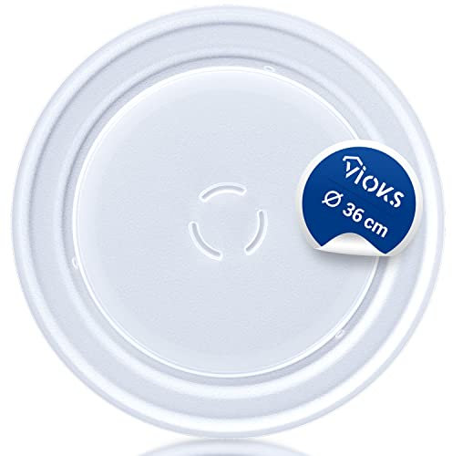 VIOKS Mikrowellen Teller Drehteller Ersatz für Whirlpool 481946678348 / Mikrowellen Teller Glas 360mmØ / Glasplatte Mikrowelle/Mikrowelle Drehteller
