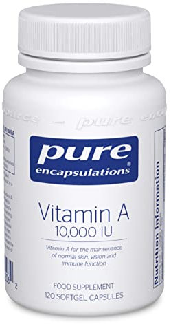 Pure Encapsulations - Vitamin A 10,000 IU - Cod Liver Oil - Supports The Maintenance of Normal Skin, Vision and Immune Function - 120 Softgel Capsules