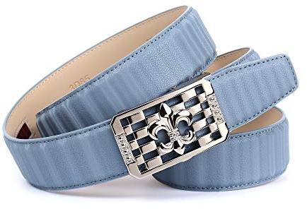 Anthoni Crown Damen Ledergürtel Gürtel, Himmelblau, 75