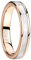 VAKKI 4mm Anneaux de Mariage pour Femmes/Hommes en Or Rose avec Incrustation de Coquille en Carbure de TungstèneTaille 58 (18.5)