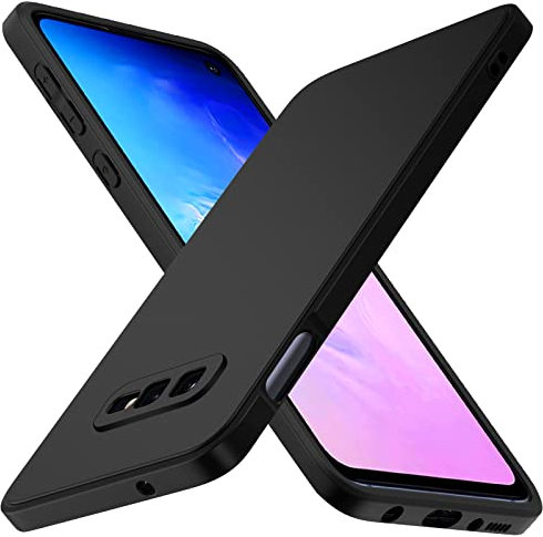 ivoler Noir Mat Coque pour Samsung Galaxy S10e / S10 e avec Protection Caméra, Ultra Mince Étui de Protection en Silicone Antichoc, Souple TPU Anti-Rayures Bumper Housse