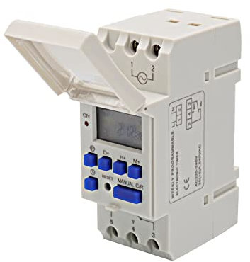 Timer Digitale Programmabile, timer settimanale con Guida DIN Display LCD, Interruttore Orario Elettronico Digitale (16A 3600 W 220V)